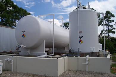 Caustic and Acid Storage Tanks