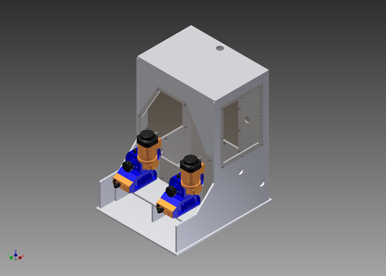 Metering Pump enclosure w/pumps
