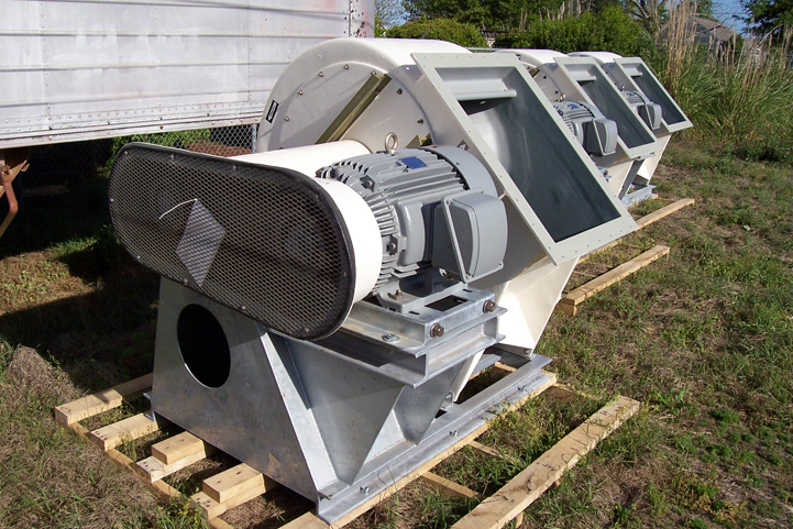 Three Arrg. 9H FRP Fans with Galvanized Steel Bases