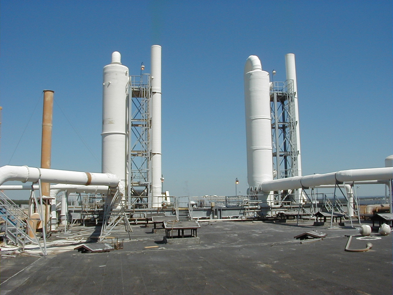 Twin Roof Mounted Bleach Plant Scrubber Systems Turn Key