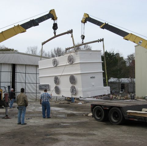 Very Large 28,000 CFM Modular Box Type Scrubber Being Loading For Shipment